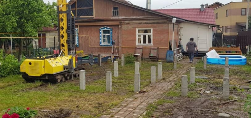Фундамент на забивных ЖБ сваях