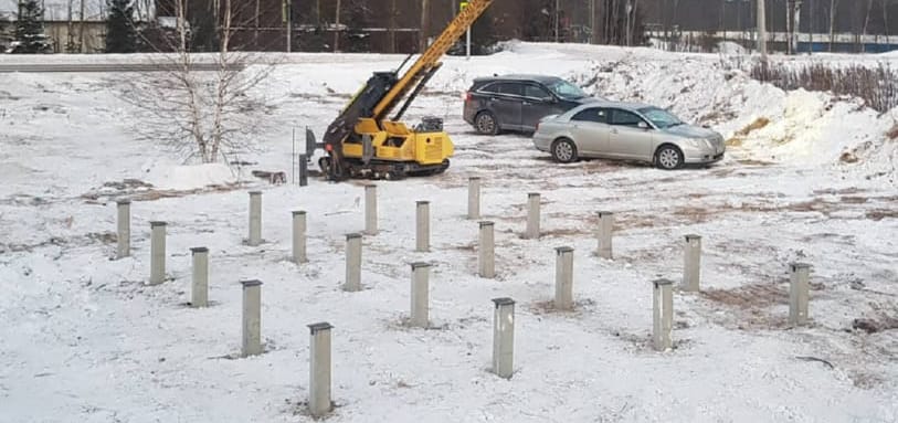 Фундамент на забивных ЖБ сваях