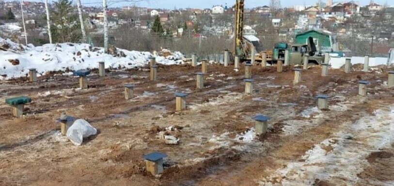 Фундамент на забивных ЖБ сваях
