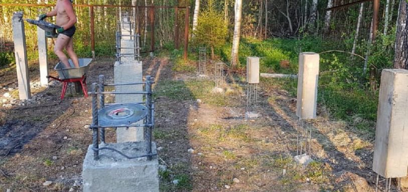 Фундамент на забивных ЖБ сваях